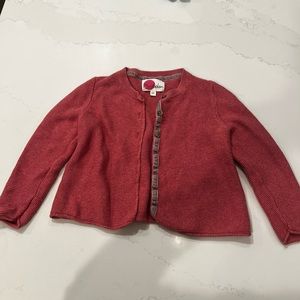 Girls Mini Boden pink sweater cardigan size 4-5 cotton/cashmere